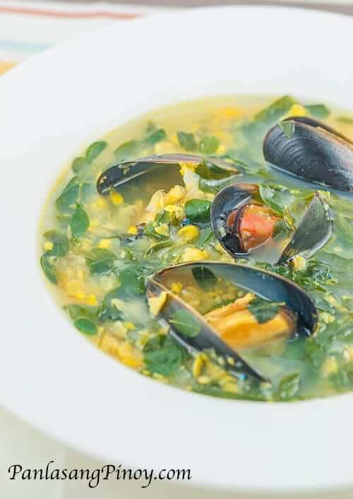 Corn-Soup-with-Mussels-and-MalunggaygydF4y2Ba