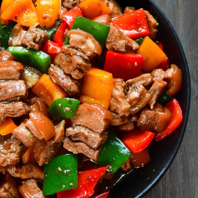 how to cook pork belly with bell peppers
